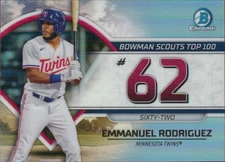 2023 Bowman Scouts Top 100 Refractor #BTP-62 Emmanuel Rodriguez Twins N ID:48703