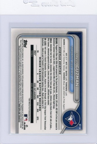2024 Bowman Draft Chrome #BDC-114 DAVID GUZMAN /399 Lava Refractor 1st Bowman - Picture 2 of 3