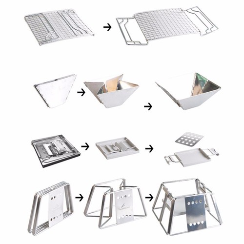 Outdoor BBQ Grill Oven Set BBQ Grill Small Barbecue Camping Burner Family Party - Picture 5 of 13