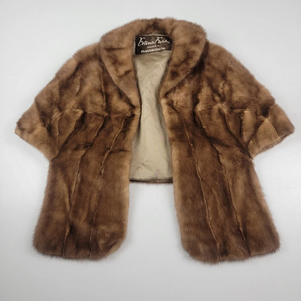 Abrigo de piel de visón vintage chal invierno ver fotos mujer M/L Evans pieles Davison's Foto 2 de 4