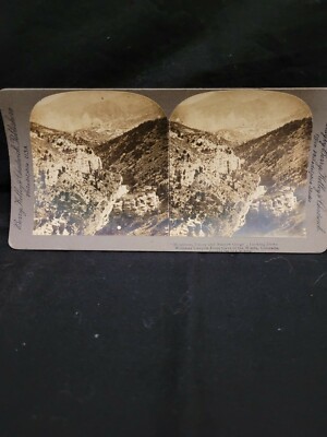 Stereoview Mountain Valley and Narrow Gorge, Looking down Williams Canyon