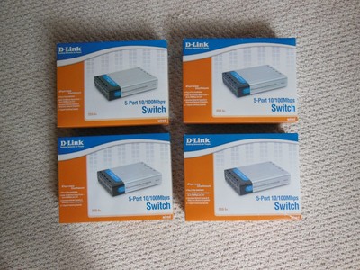 Four D-Link 5 Port External Ethernet Network Switches 10/100  DSS-5+
