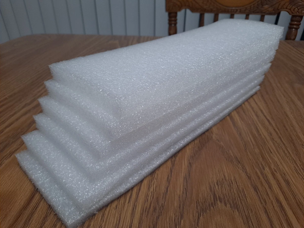 White Polyethylene Foam Sheet Case Shipping Packaging 10 Pack - 1/2 x 4 x  12