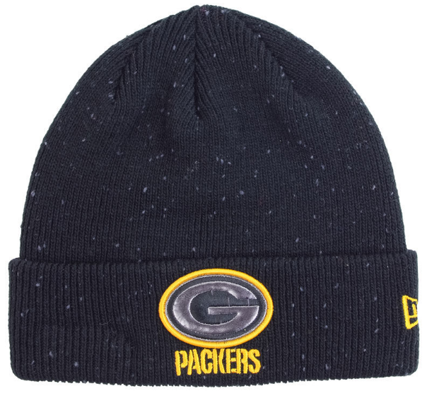 New Era Green Bay Packers Black Heather Knit Team Winter Hat beanie NFL