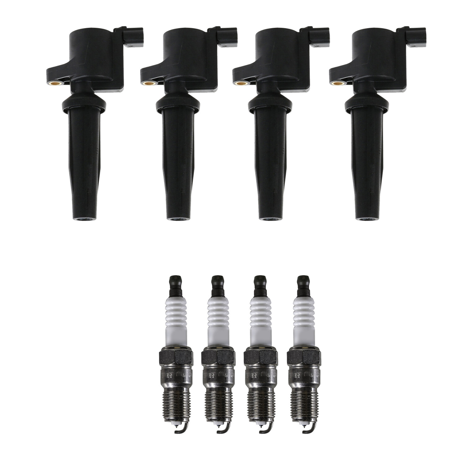 Bosch 4 Ignition Coil Denso 4 Iridium Long Life Spark Plug Kit For Focus 2.3 L4