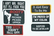 Funny, Adult, Novelty, Ironic, Iron On, Biker Patches, Assorted Styles