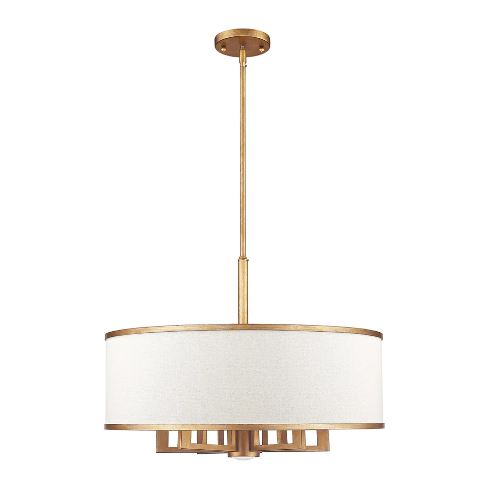 Colgante marco dorado con pergamino tono lino y refinada elegancia moderna Foto 2 de 4