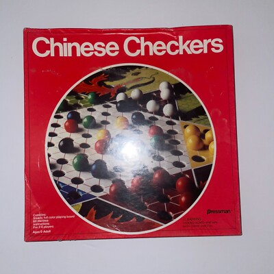 Pressman Chinese Checkers,  Complete 60 Marbles 1992 #2053 USA, Box Damage