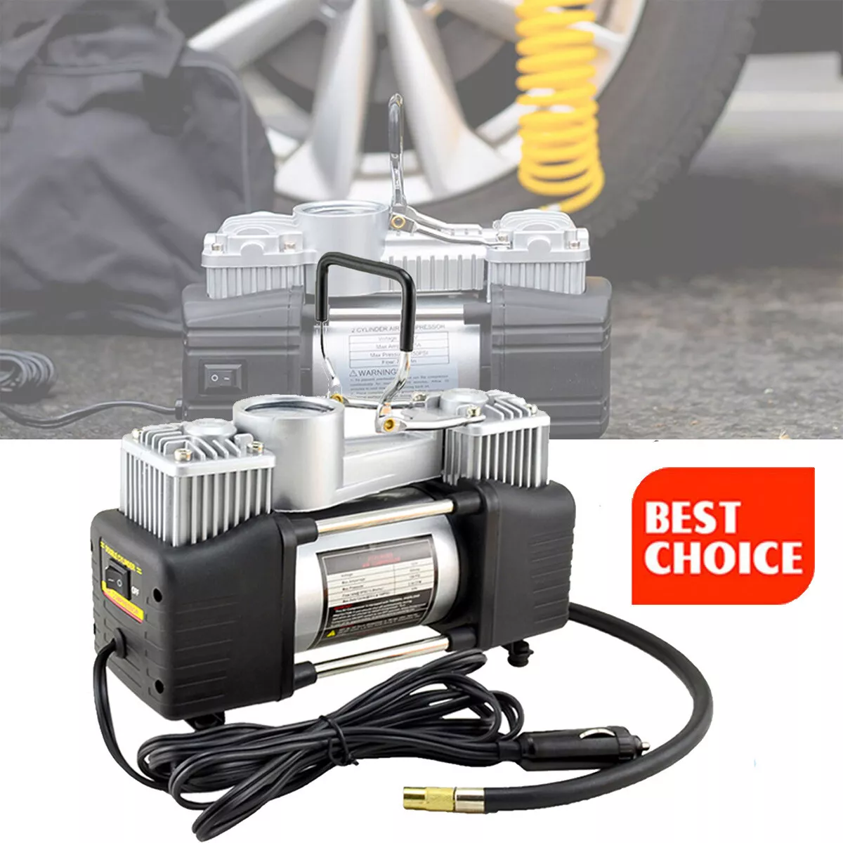 Car tyre inflator, Portable 12V DC car tyre inflator, Air compressor