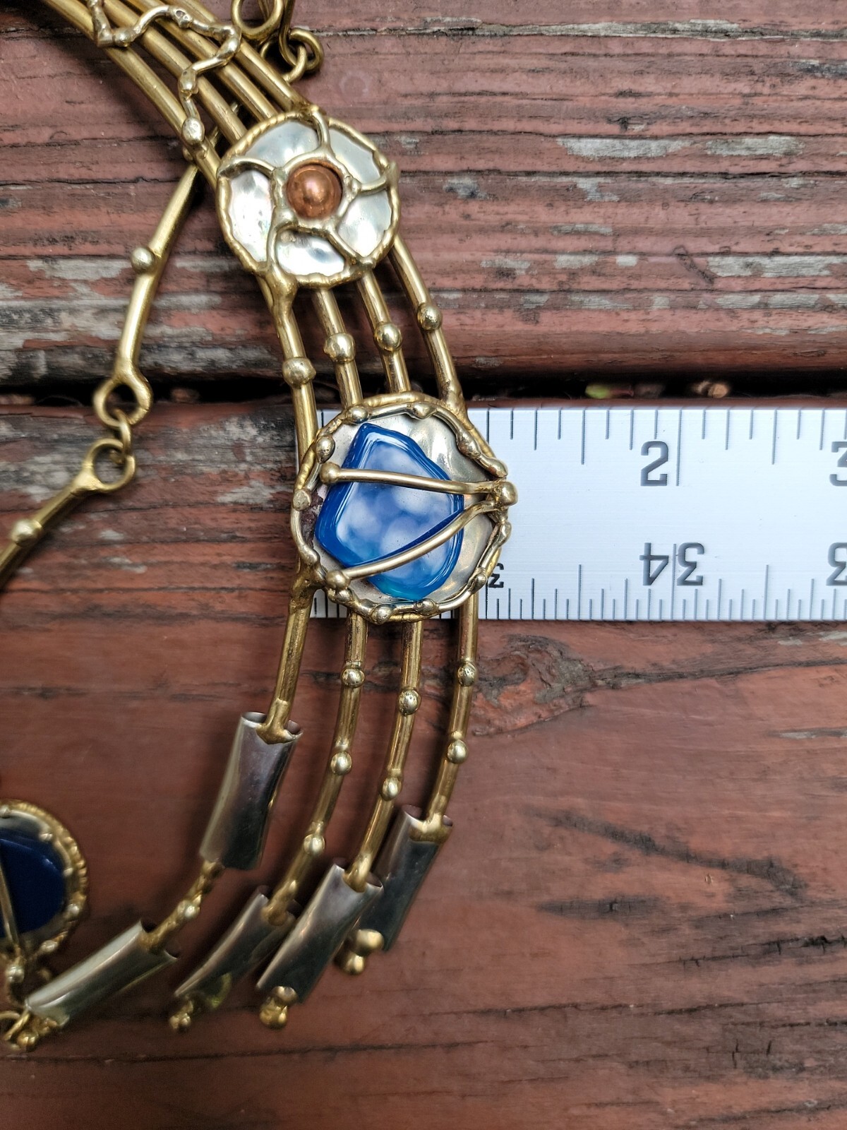 Brutalist Abstract Collar Bib Statement Necklace … - image 13