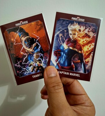 THANOS vs Captain Marvel 2021-2022 Marvel Versus Panini Trading Cards ~ NM