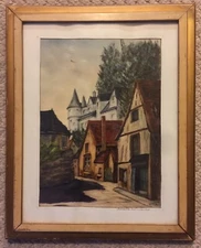 Antique Original Signed Water Color Painting With Devoe & Raynolds Co Sign 16x20