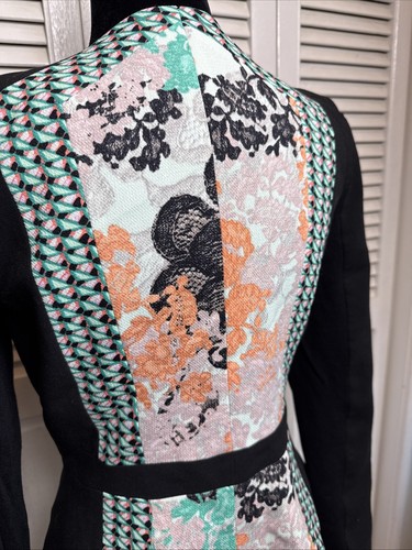 BCBG Maxazria Womens Blazer Jacket Edward Black Sea Green Office Executive XS - Picture 11 of 19
