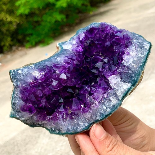 1.46LB Natural Amethyst geode quartz cluster crystal specimen Healing - 第 8/18 張圖片