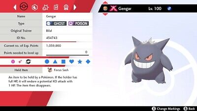 Pokemon SWORD and SHIELD ✨ULTRA SHINY GENGAR 6IV GMAX✨ Battle