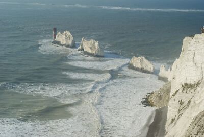 Photo 6x4 Wave Motion at the Needles (1) Totland Complex wave patterns, s c2010