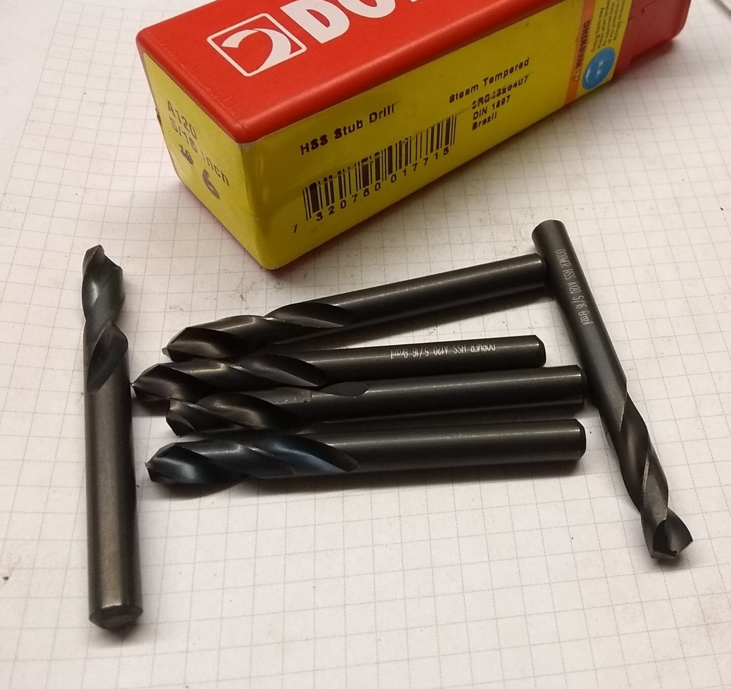 6 of DORMER  5/16""  A120 HSS Stub Drills