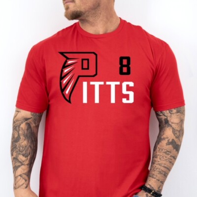 PITTS 8, Atlanta Football Soft Ring Spun Pre-Shrunk Cotton T-Shirt