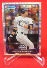 Carlos Gonzalez X-Fractor Refractor Bowman Chrome 2012 Baseball Card #69 Mint 