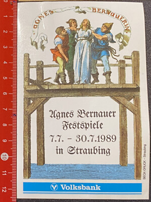 Sticker/Decal: Agnes Bernauer Festspiele Straubing 1989 (O5-4-24-2$)