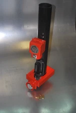 Big Tex Gooseneck and  Mount - Bull Dog 4in Round - 2-Puck Locks- 4 keys- Orange