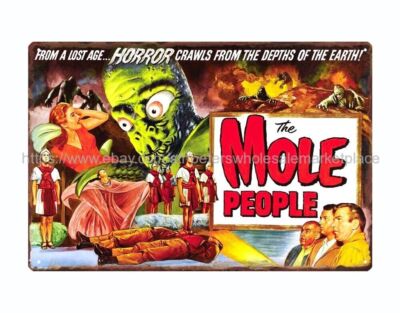 hanging wall art mole people 1956 horror sci fi movie metal tin sign