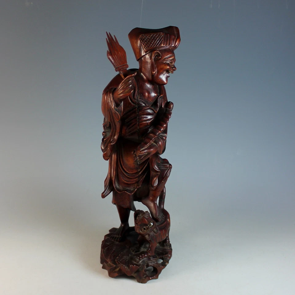 中国古董男人根雕 14 英寸木雕 — 第 2/4 张图片