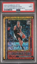 Victor Wembanyama Rookie #/99 Red/Gold Int'l, 2023 Donruss Optic #18, PSA 9 MINT