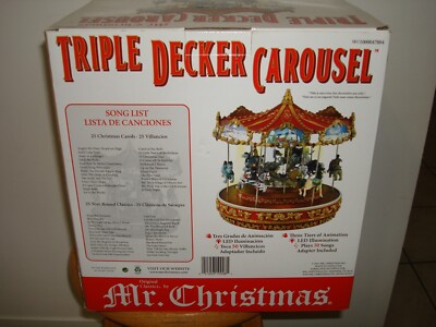 Vintage New 2014 Mr Christmas Triple Decker Musical Carousel