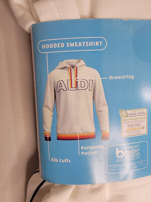 ALDI Gear Pullover Hooded Sweatshirt White/Rainbow * Sold Out Everywhere