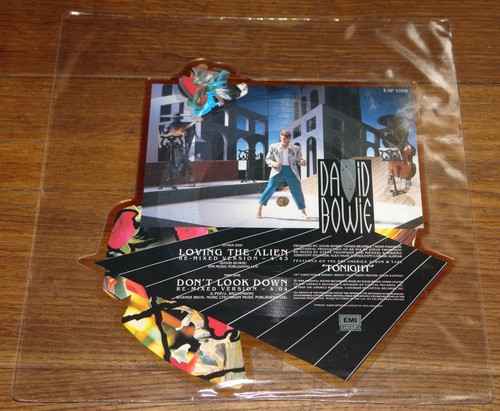 DAVID BOWIE ~ LOVIN THE ALIEN ~ UK 2-TRACK SHAPED PICTURE DISC W/ PVC SLEEVE - Picture 2 of 2