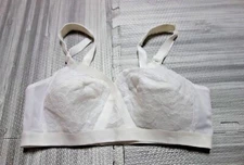 Teri Lingerie Crossover Bra w/Lace White 40B New