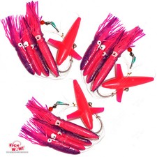 3pcs Pink Fishing Daisy Bird Chain Squid Lure Teaser Trolling Big Game Fish WOW!