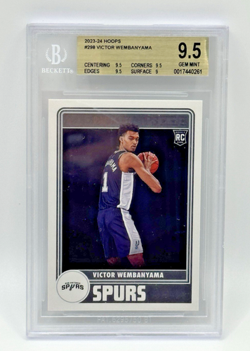 2023-24 Panini Hoops #298 Victor Wembanyama Spurs RC Rookie BGS 9.5