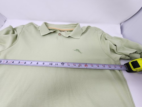 Tommy Bahama Mens Polo Shirt Green Size L Short Sleeve Pima Cotton Blend - Picture 11 of 13