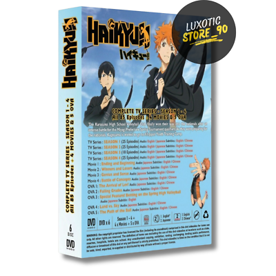 Haikyuu!! Haikyu!! Season 1-4 All 85 Episodes + 4 Movies + 5 OVA