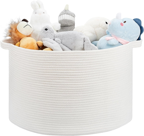 Large Storage - 22"x 22"x 14" Blanket Basket for Living Room, Baby Toy Storage, - Picture 11 of 12