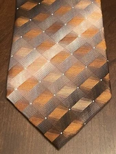 Van Heusen Orange Black 100% Silk Men’s Neck Tie Made In China
