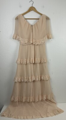 nude chiffon maxi dress Persephone Nude A-Line Maxi Dress