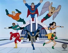 Warner Bros SUPER FRIENDS Sericel Animation Cel 11" x 14" Justice League Art