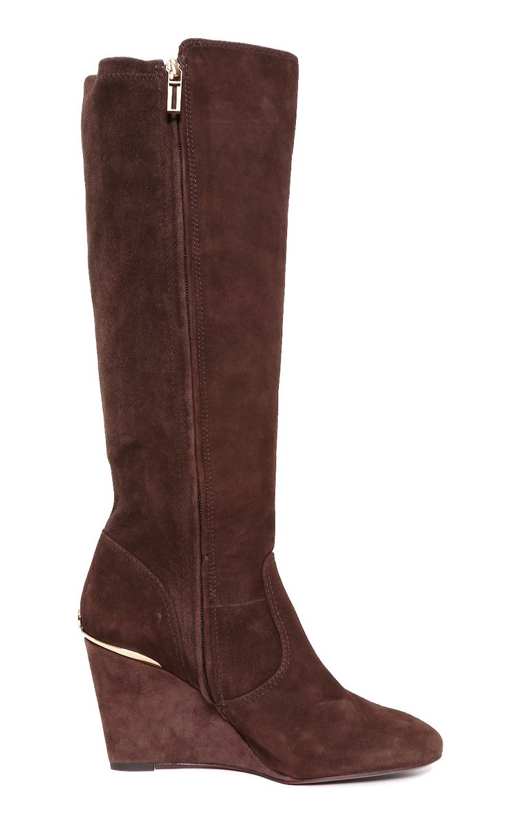 TORY BURCH★Hendin Suede Wedge素敵ロゴスエードウエッジブーツ TORY BURCH☆Hendin Suede Wedge素敵ロゴスエードウエッジブーツ
