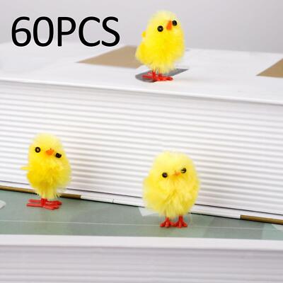 60 Stück Ostern Küken Dekoration Korb Füllung für Urlaub Haustür Fenster