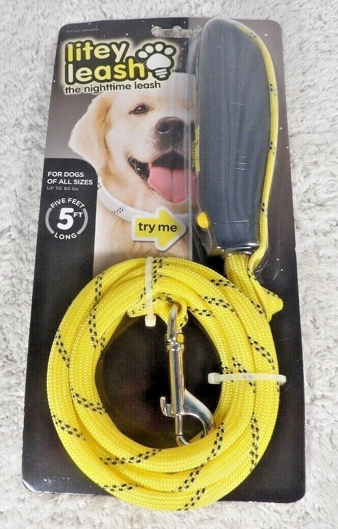 Litey Leash the Nighttime LED Yellow Up to Five Feet Steady Blinking Light Up