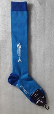 DAGOBERT A L'ENVERS 1 PAIRE DE CHAUSSETTES EN COTON MÉLANGE FR 35-38 BLEU - Photo 1/4