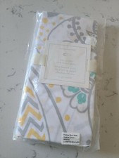 POTTERY BARN BABY KIDS Ana Paisley Cotton Nursery Crib Fitted Sheet Gray Yellow