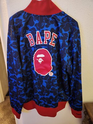 a bathing ape x Mitchell & ness エンジェルス Bape A Bathing Ape x Mitchell & Ness Angels Jacket Blue Red Size