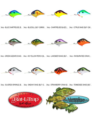 Crankbait MR-12 Slow Rise by Bill Lewis Rat-L-Trap Brands Pick Any 14 Colors