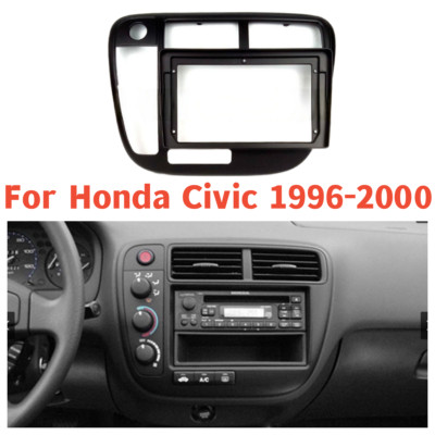For 1996-2000 Honda Civic Car Stereo Radio Fascia 2 Din Frame Trim Kit black