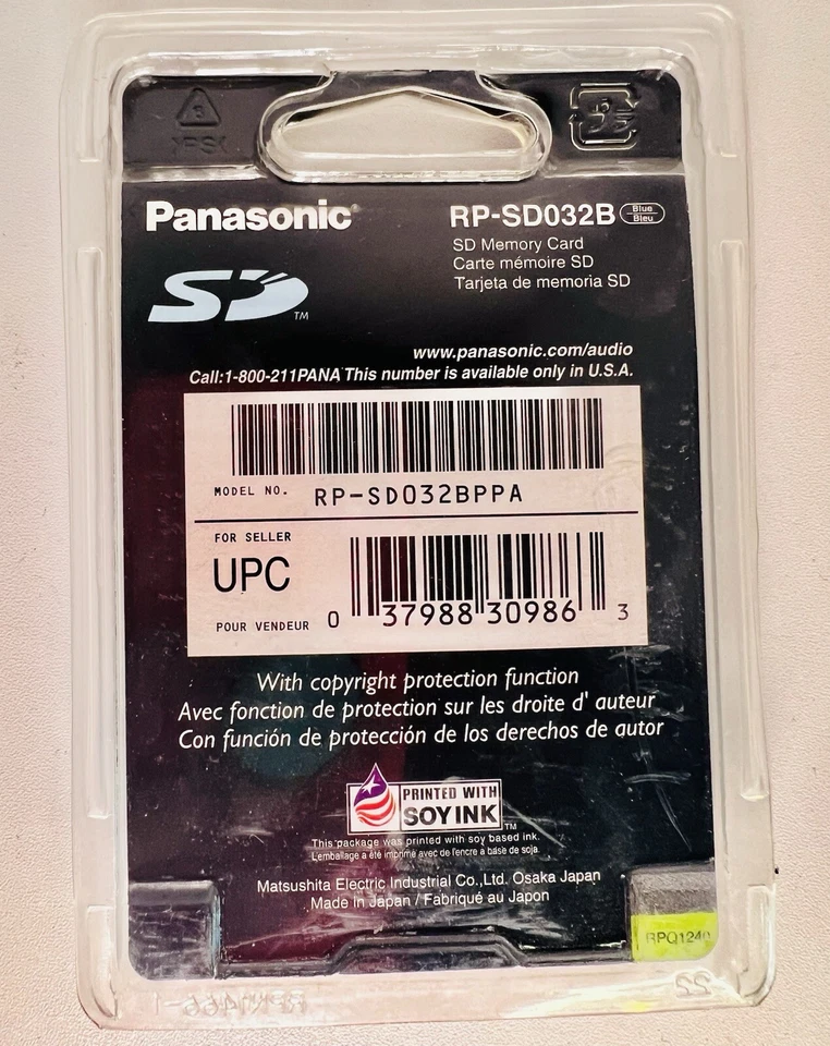 Panasonic 32 MB SD Secure Digital Memory Card RP- SD032B RP-SD032BPPA Brand New - Image 2 of 2