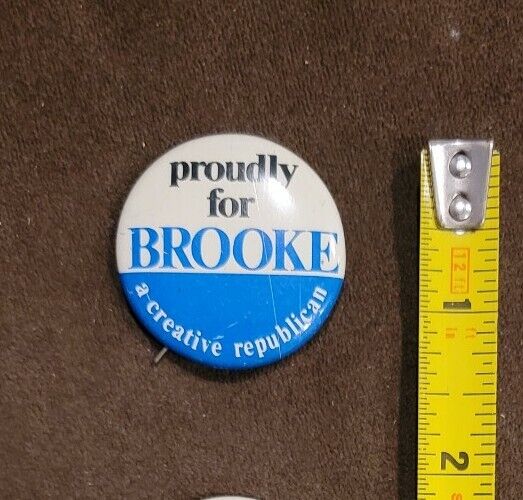 1966 EDWARD BROOKE Massachusetts US Senator Pinback Button A Creative Republican